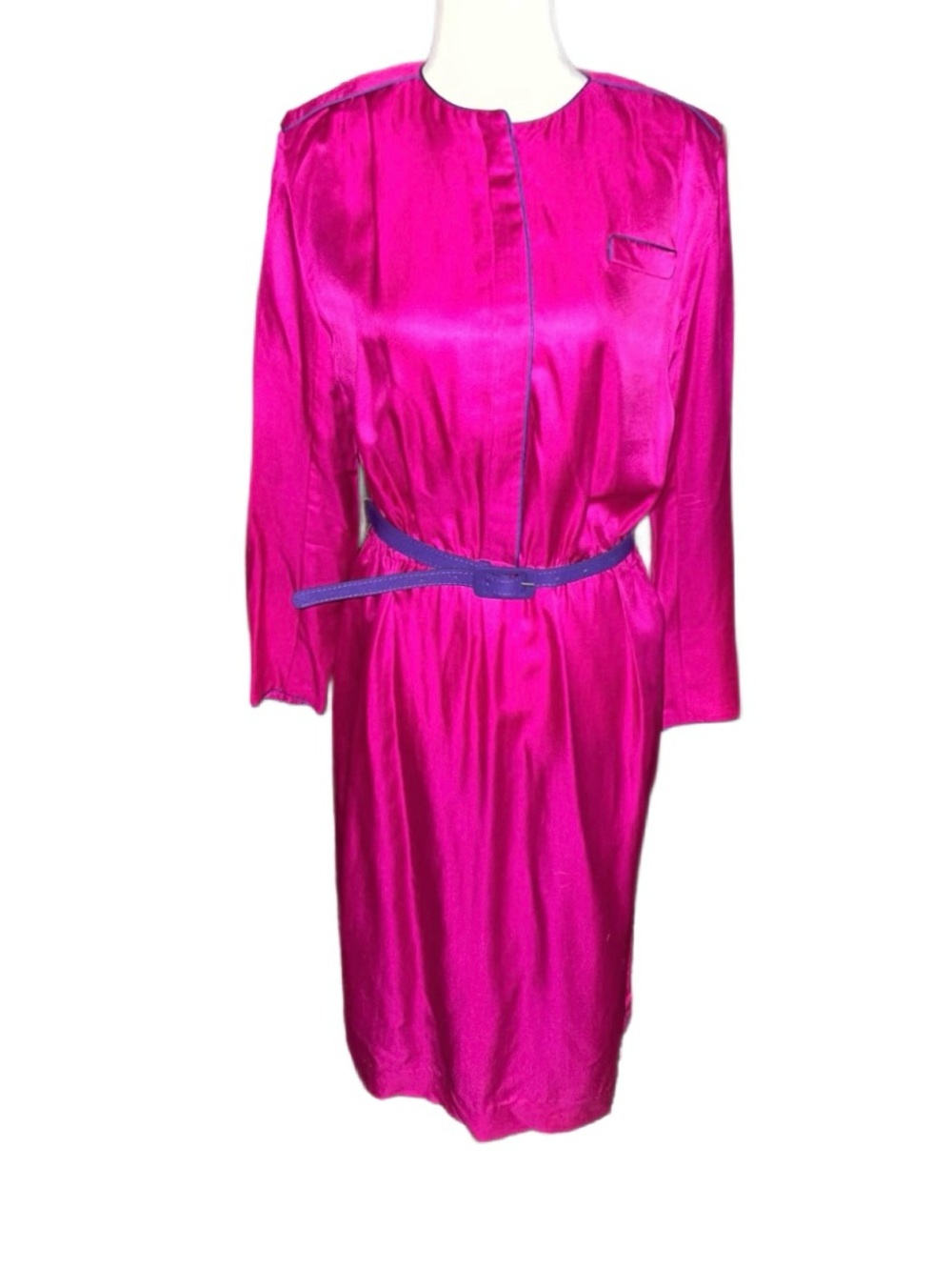Margaret’s ~ Lubbock, T.X. ~ Vintage (50’s) ~ Size 10 ~ Purple ~ Silk ~ Dress